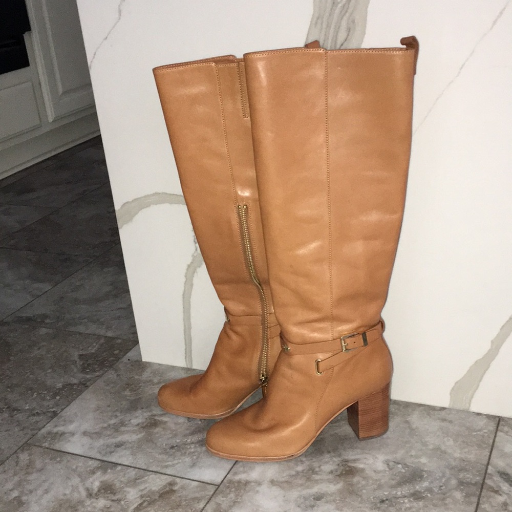 MICHAEL KORS EUC REAL LEATHER COGNAC COLOR KNEE HIGH BOOTS SIZE 10